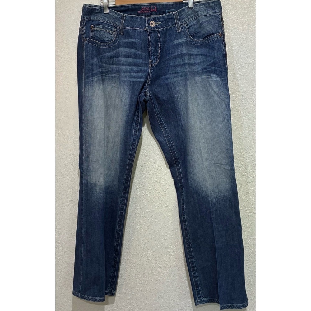 Cinch Womens Denim Jeans Medium Wash Western Contrast Stitch Blue 33/15 R 42758